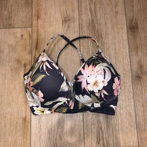 Push-up Grey Floral Bikini Top 36C
